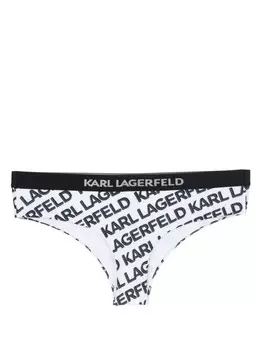 Karl Lagerfeld плавки бикини с логотипом, белый