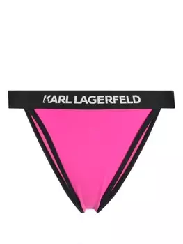 Karl Lagerfeld плавки бикини с логотипом, розовый
