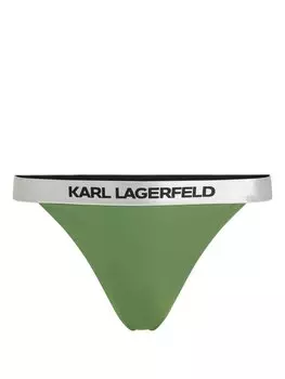 Karl Lagerfeld плавки бикини с логотипом, зеленый