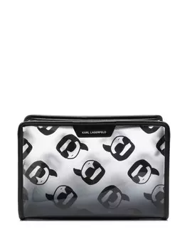 Karl Lagerfeld прозрачная косметичка с логотипом, черный