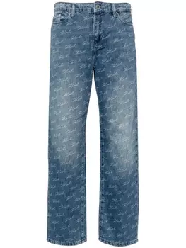 Karl Lagerfeld прямые джинсы с логотипом, синий