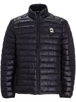 Karl Lagerfeld пуховик с нашивкой Ikonik, черный