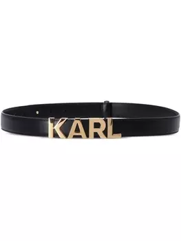 Karl Lagerfeld ремень с пряжкой-логотипом, черный