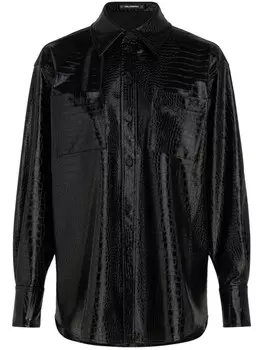 Karl Lagerfeld рубашка из искусственной кожи, черный