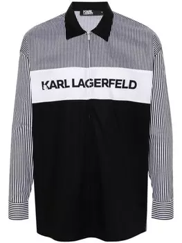 Karl Lagerfeld рубашка на молнии с логотипом, черный