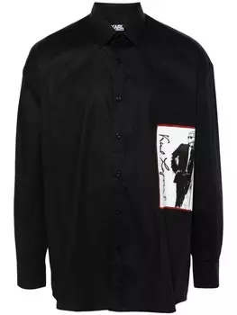 Karl Lagerfeld рубашка с логотипом, черный