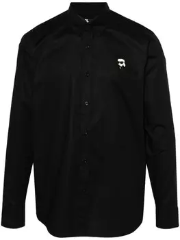 Karl Lagerfeld рубашка с нашивкой Ikonik Karl, черный