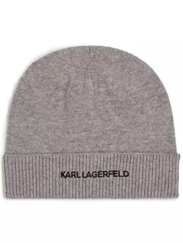 Karl Lagerfeld шапка бини Essential, серый