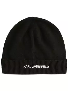 Karl Lagerfeld шапка бини K/Essential с вышитым логотипом, черный