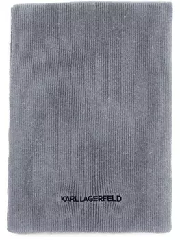 Karl Lagerfeld шапка бини K/Essential в рубчик, серый