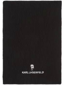 Karl Lagerfeld шарф K/Ikonik 2.0 в рубчик, черный