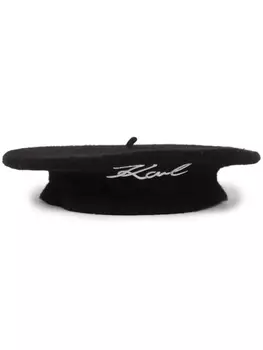 Karl Lagerfeld шерстяной берет K/Signature, черный
