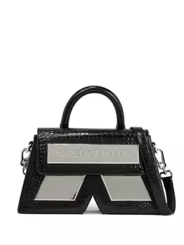 Karl Lagerfeld сумка через плечо Ikon K с тиснением под крокодила, черный