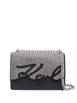 Karl Lagerfeld сумка на плечо K/Signature со стразами, черный
