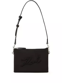 Karl Lagerfeld сумка на плечо Signature с вышитым логотипом, черный