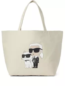 Karl Lagerfeld сумка-тоут Ikonik Karl & Choupette, нейтральный цвет