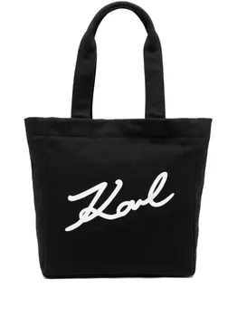 Karl Lagerfeld сумка-тоут K/Signature из канваса, черный