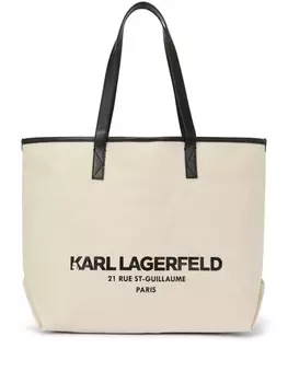 Karl Lagerfeld сумка-тоут с логотипом, белый