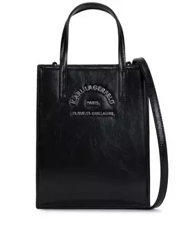 Karl Lagerfeld сумка-тоут с жатым эффектом и логотипом, черный