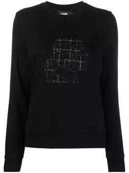 Karl Lagerfeld толстовка Boucle Profile с круглым вырезом, черный