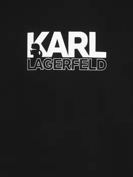 Karl Lagerfeld толстовка с логотипом stack, черный