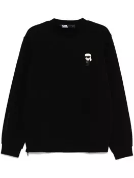 Karl Lagerfeld толстовка с нашивкой Ikonik Karl, черный
