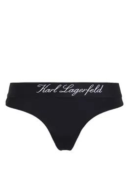 Karl Lagerfeld трусы-стринги Hotel Karl с заниженной талией, черный