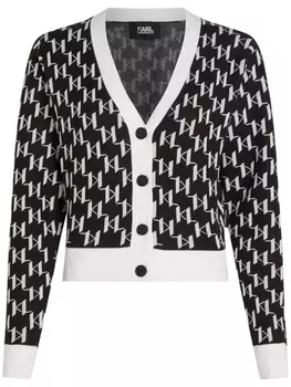 Karl Lagerfeld укороченный кардиган с монограммой, черный