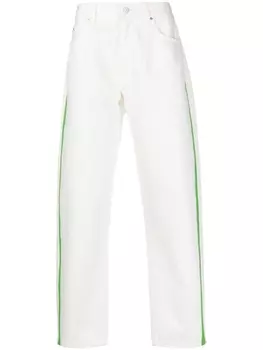 Karl Lagerfeld зауженные джинсы с контрастной отделкой, белый