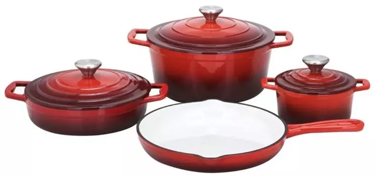 Карл Шмидт сын 7 штук. Набор чугунных кастрюль XANTEN 067489 Красный Carl Schmidt Sohn