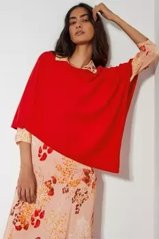 Карли пончо Monsoon, красный