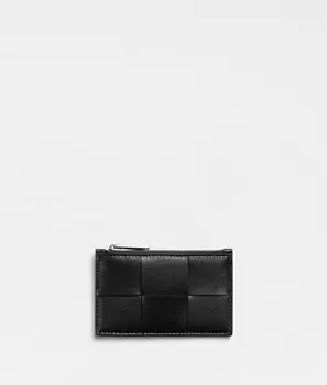 Карман для карт на молнии Bottega Veneta, черный