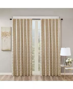 Карман для штанги Cassius с жаккардовой подкладкой и задней панелью для штор, 50 дюймов x 84 дюйма Sunsmart, золотой