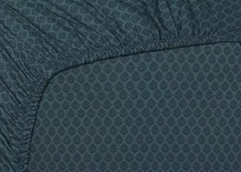 Карман на простыне «Тысяча листьев», темно-синий, размер: 160 x 200 см Beddinghouse