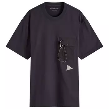 Карманная футболка And Wander, синий