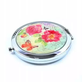 Карманное зеркало для макияжа, разные цвета, 1 шт. Midex, серебро