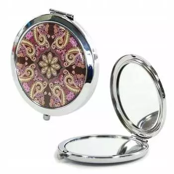 Карманное зеркало, фрактальные узоры, разные цвета Midex, серебро