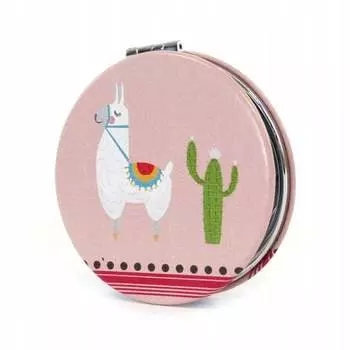 Карманное зеркало, Лама Альпака, Разные цвета Midex, розовый