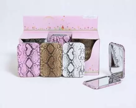 Карманное зеркало, Складная змеиная кожа Midex, розовый