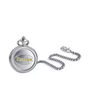 Карманные часы скелетон для дедушки с цепочкой Bling Jewelry, серый