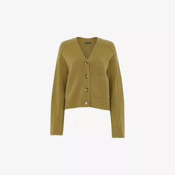 Карманный свободный кардиган из шерстяной смеси Whistles, зеленый