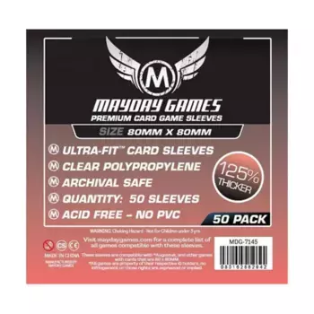 Карманы для карточек премиум-класса — 80 x 80 мм (10 упаковок по 50 шт.), Board Game Sleeves (Mayday Games)