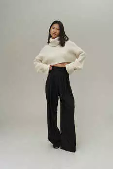 Кармен Палаццо Мягкие черные брюки Mai Collection, черный