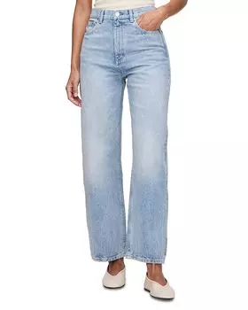 Карминовые джинсы с высокой посадкой и расклешенными штанинами Karmine High Rise Refined Wide Leg в винтажном светло-голубом оттенке DL1961, синий