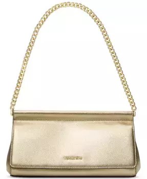 Карминовый кожаный клатч East West Michael Kors, серебряный
