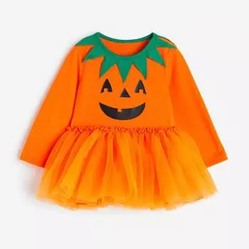 Карнавальное платье H&M Pumpkin, оранжевый/зеленый/черный