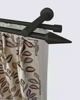 Карниз для штор GARESA "АГРОС", 2 направляющие, желаемая длина, комплект для штор, простой в установке, выдвижной, настенное крепление, наконечник 270 см, 20 мм, черный