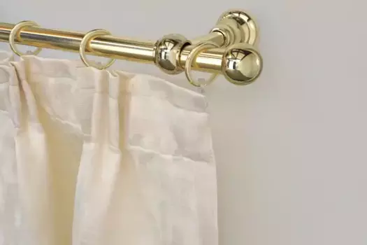 Карниз для штор GARESA "ANDREA", 1 направляющая, желаемая длина, комплект для штор, выдвижной, концевая кнопка шаровая короткая, с кольцами 440 см, 20 мм, цвет messingfarben