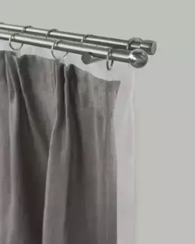 Карниз для штор GARESA "BALL", 2 направляющие, желаемая длина, комплект для штор, выдвижной, шар, имитация нержавеющей стали, с кольцами 380 см, 16мм, цвет edelstahlfarben