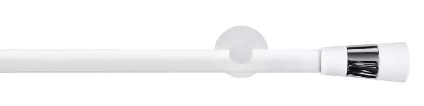 Карниз для штор GARESA "БЕЛЫЙ", 1 направляющая, желаемая длина, комплект для штор, внутренняя направляющая, выдвижной, настенный, концевая кнопка 2 цвета 150 см, 20 мм, белый